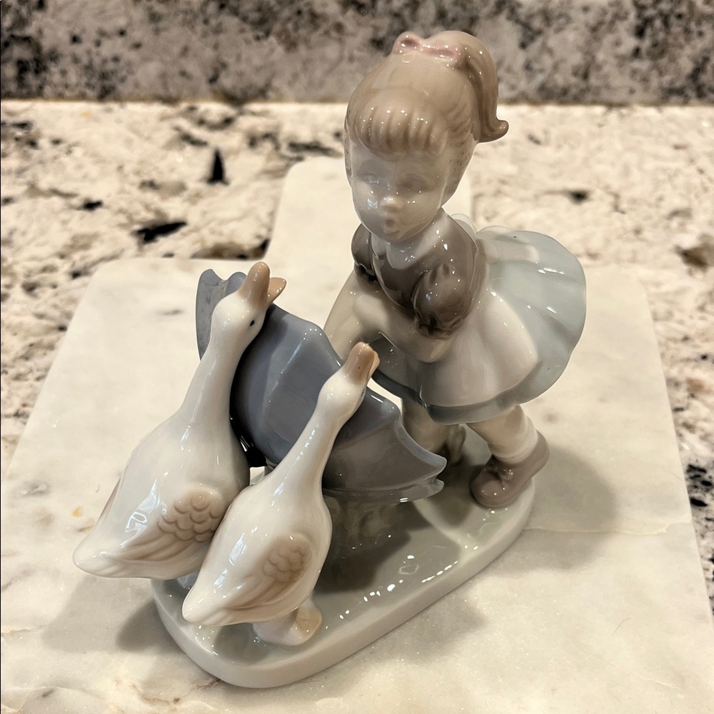 Porcelain Figurine of Girl with Geese